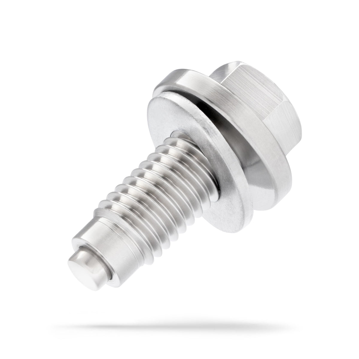 Votex drain plug in a garage setting conveying professional-quality, American-made benefit