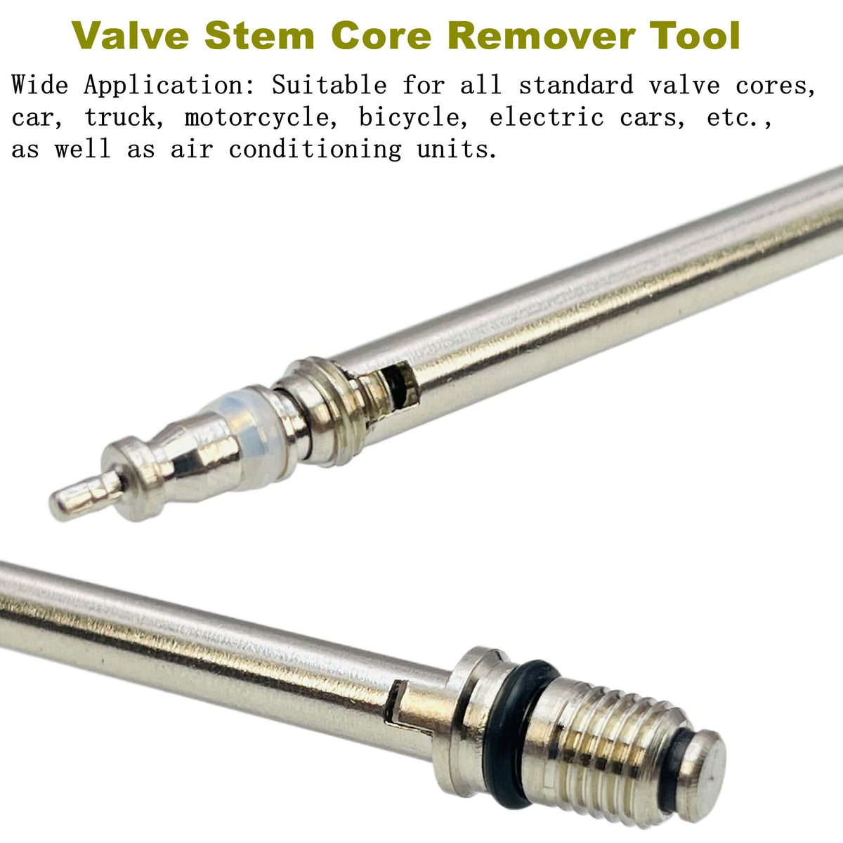 VOTNMIC installing valve core on car A/C stem showing secure seal benefit