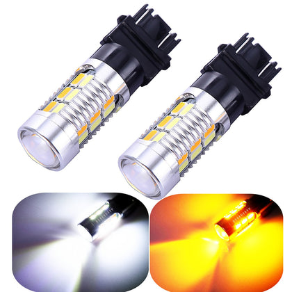 Vouke front view of 3157 switchback bulbs showing pair and packaging benefit visibility
