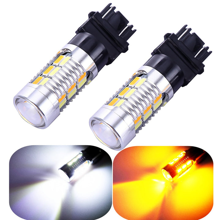 Vouke front view of 3157 switchback bulbs showing pair and packaging benefit visibility