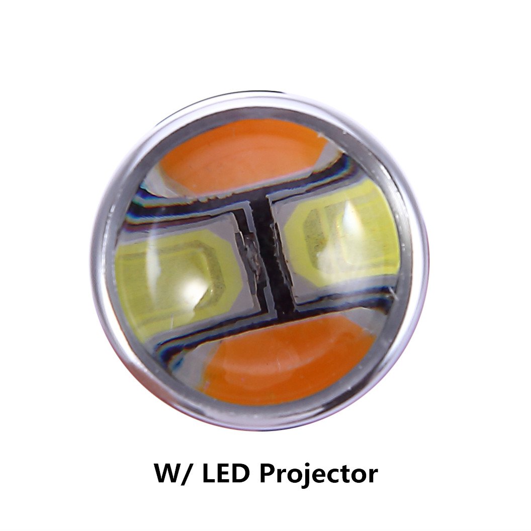 Vouke bulb installed showing white DRL lighting enhancing daytime visibility