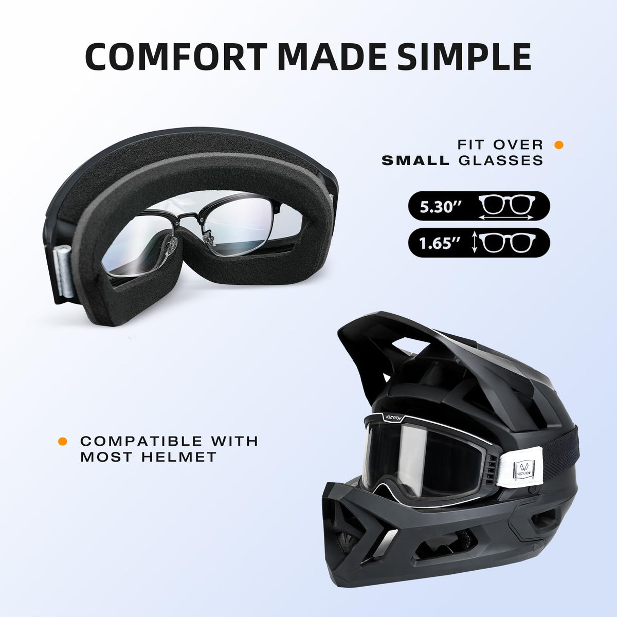 VOZAPOW adjustable strap and buckle close-up ensuring stable fit