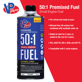 VP Racing Fuels close-up of pour spout for spill-free fueling