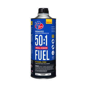 VP Racing Fuels quart in hand for size and pour control benefits