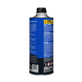 VP Racing Fuels yellow-branded quart in lawn-care lifestyle scene