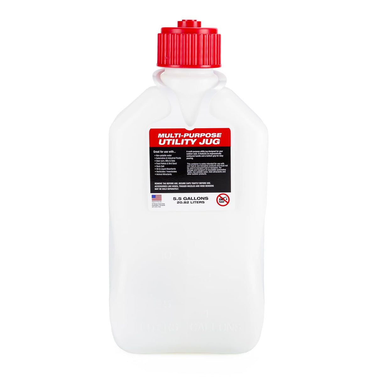 VP Racing square shape next to round jug showing space-saving stacking advantage