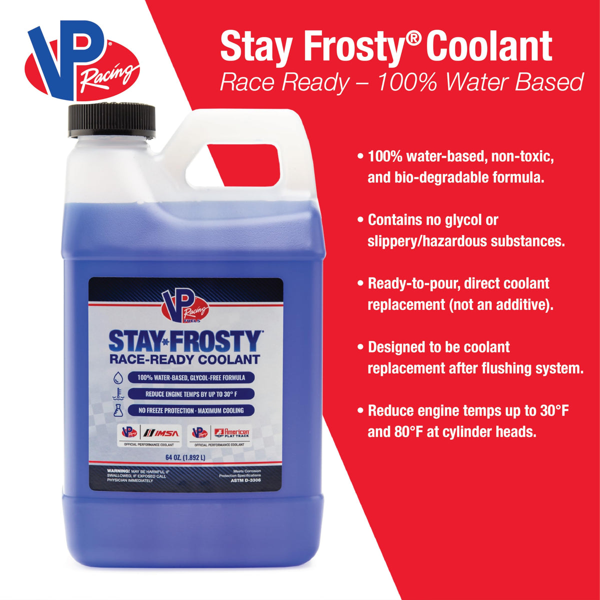 VP Racing pouring coolant into radiator demonstrating easy application