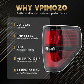 VPIMOZO illuminated tail lights at night showing clear visibility benefit