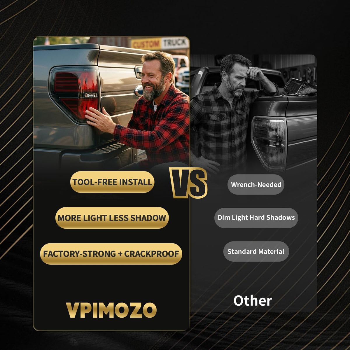 VPIMOZO installation image showing bulb transfer and simple DIY swap benefit