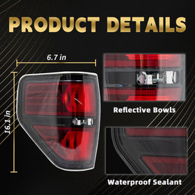 VPIMOZO tail lights mounted on F-150 rear showing improved style and coverage