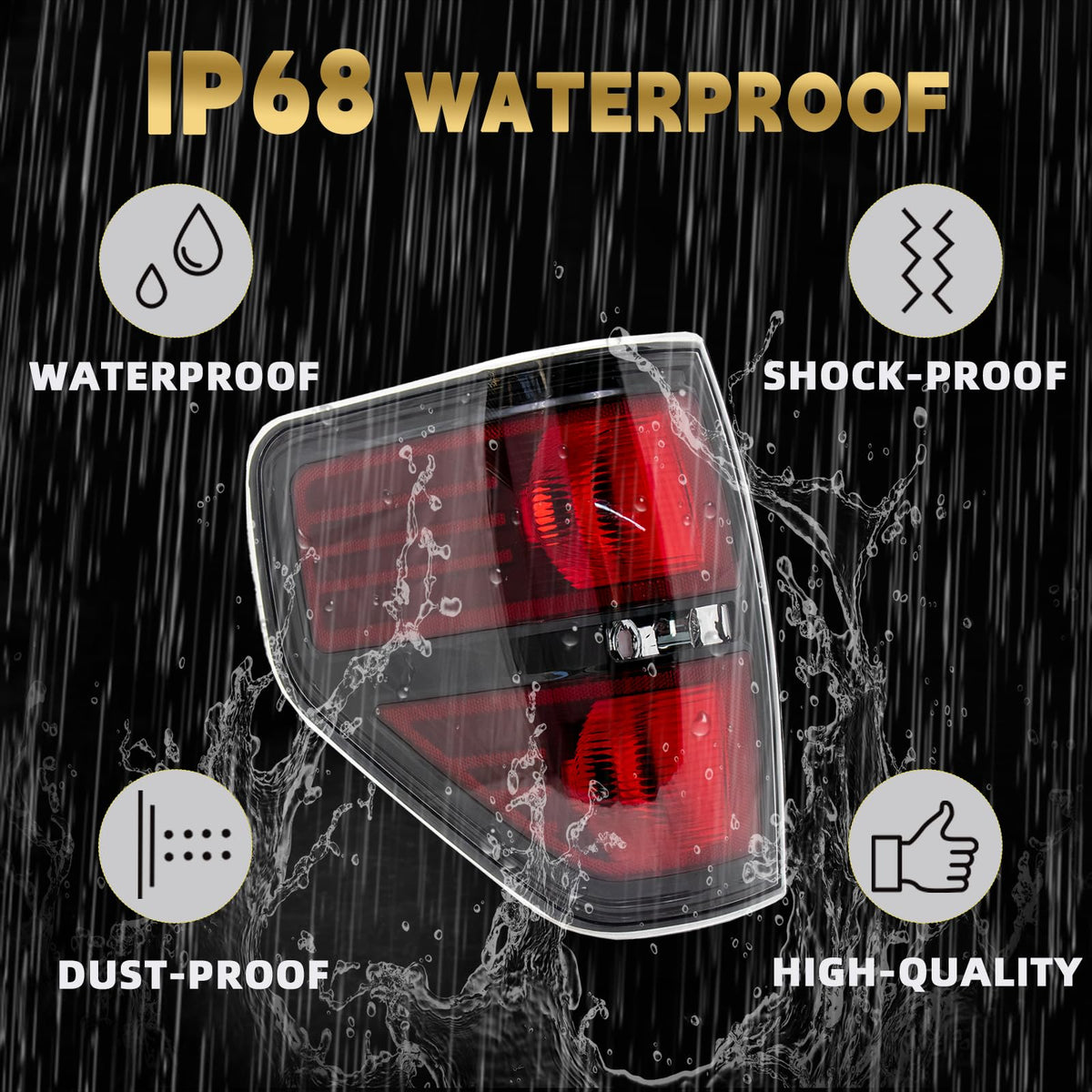 VPIMOZO tail light beside ruler showing dimensions for easy fit confirmation