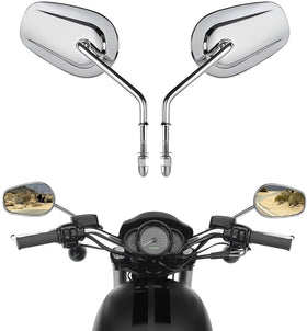 VPZMT front view chrome teardrop mirror showing shape and polished finish benefit