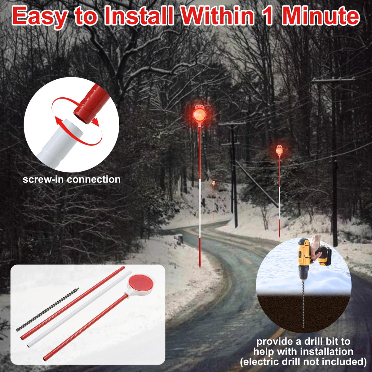 VRIEZOP included hardware and extra drill bit for fast, tool-assisted installation