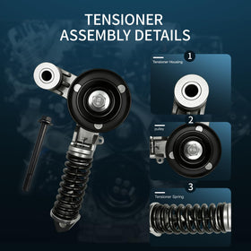VROVO tensioner installed under hood of Chevy Cruze demonstrating restored belt alignment