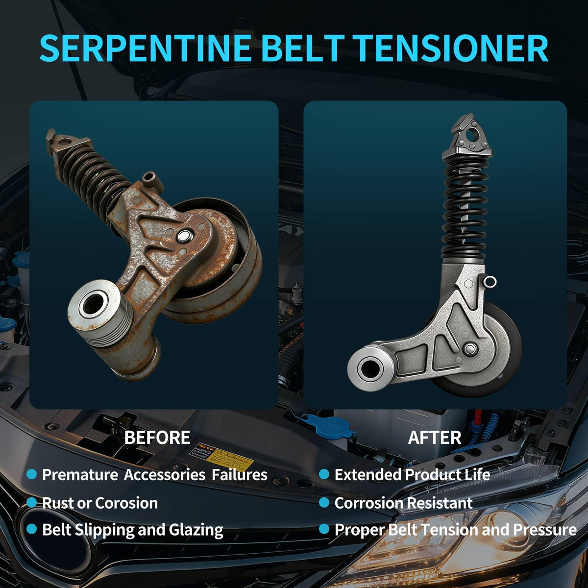 VROVO tensioner next to ruler illustrating compact dimensions and easy fit
