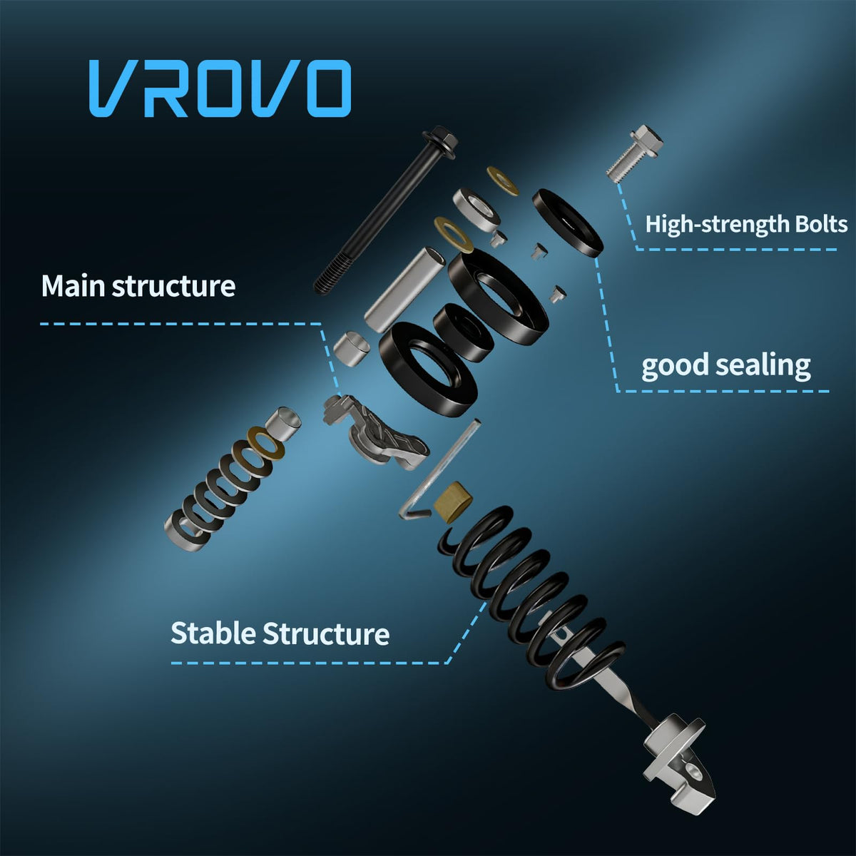 VROVO tensioner showing bolt holes and bracket detail for accurate OEM fitment