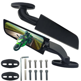 VRWEARE front view of mirror set showing aerodynamic housing and clear reflection benefit