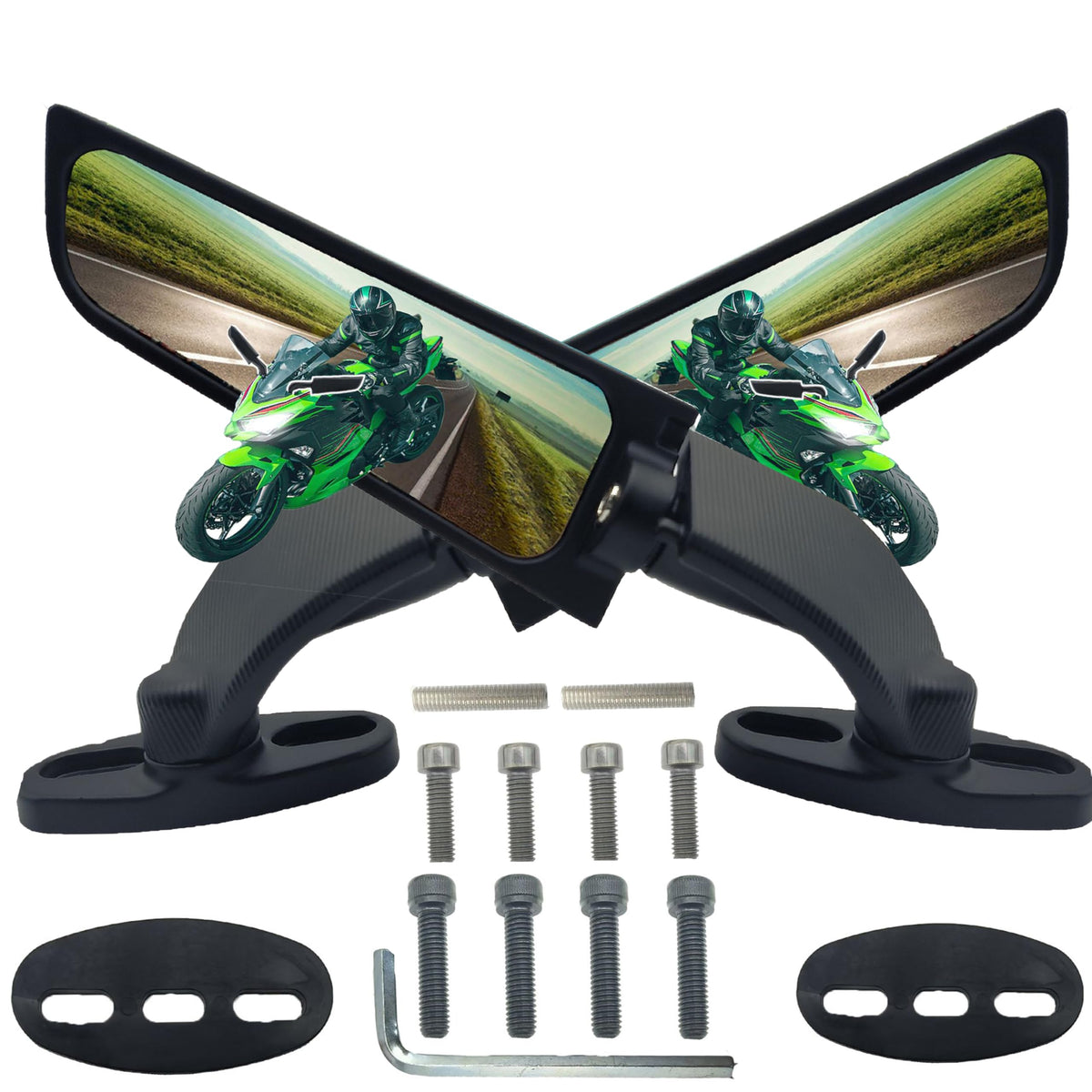 VRWEARE front view of mirror set showing sleek housing and fit