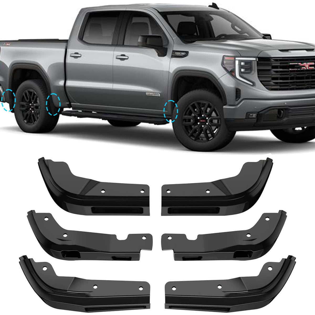 Vrxsond front fender delete installed on GMC Sierra, cleaner profile benefit