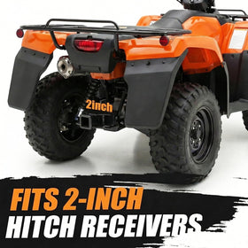Vrxsond installed on a UTV receiver showing secure towing readiness