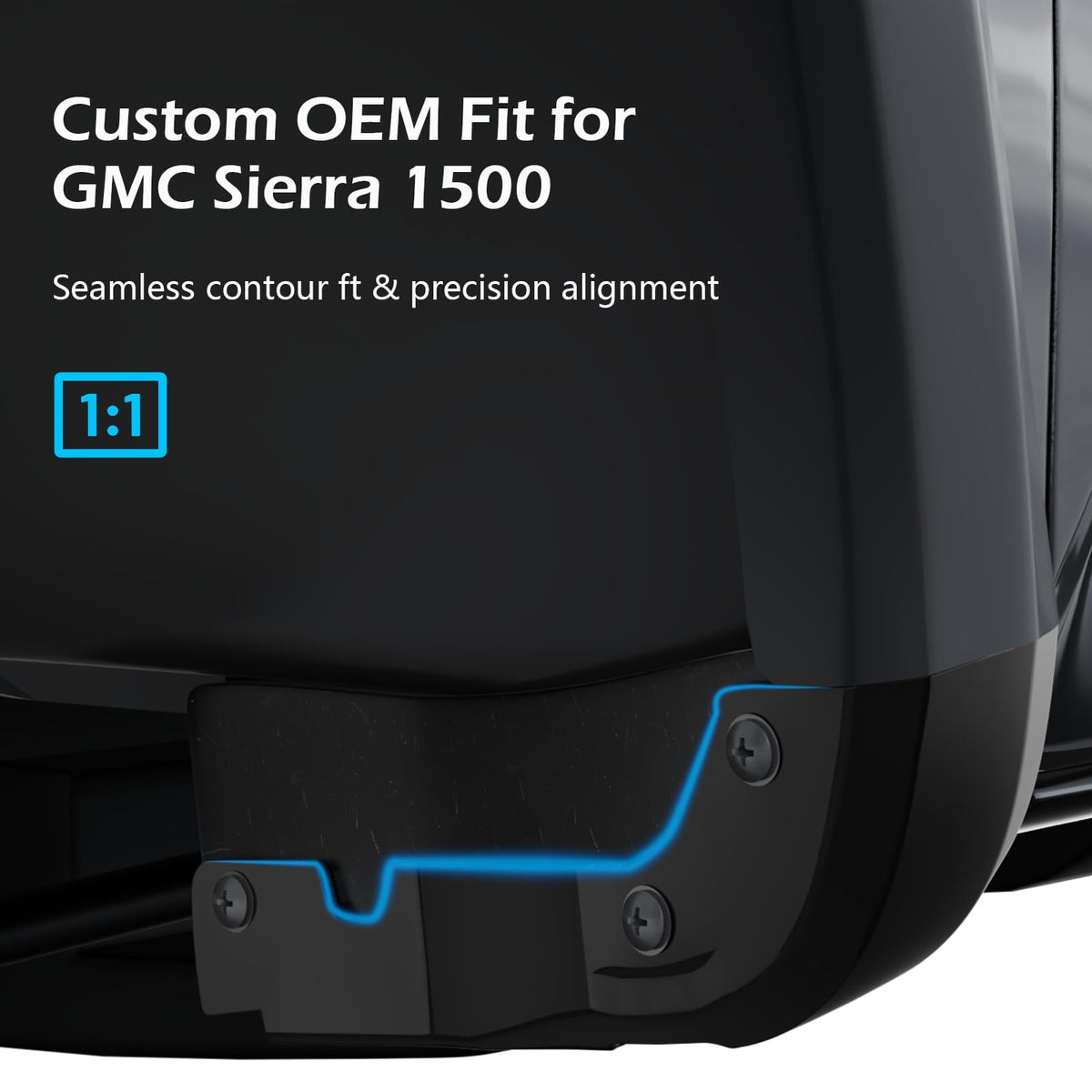 Vrxsond rear fender deletes on Sierra 1500 showing seamless fit and style