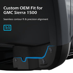 Vrxsond rear fender deletes on Sierra 1500 showing seamless fit and style