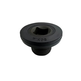 Vrytos drain plug installed on oil pan demonstrating leak-free seal and fitment on Cummins engine