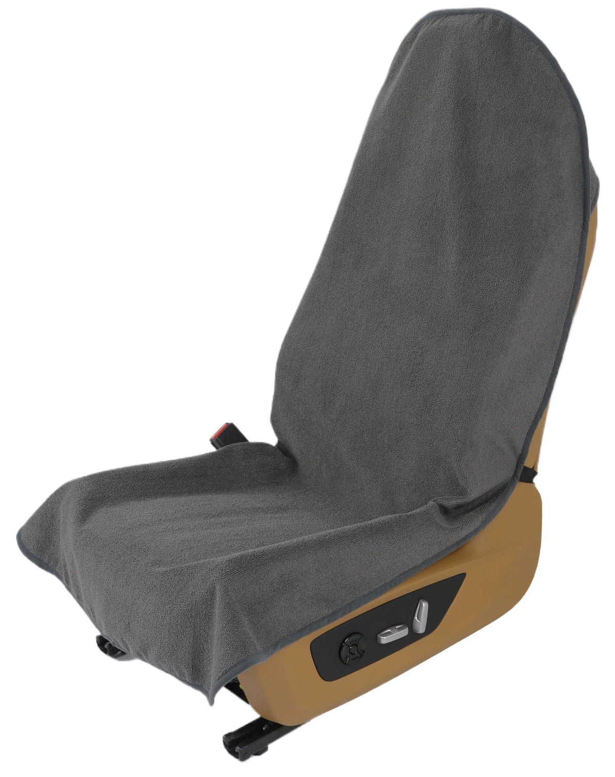 VSHIELD front view of packaged waterproof towel seat cover showing fit and branding