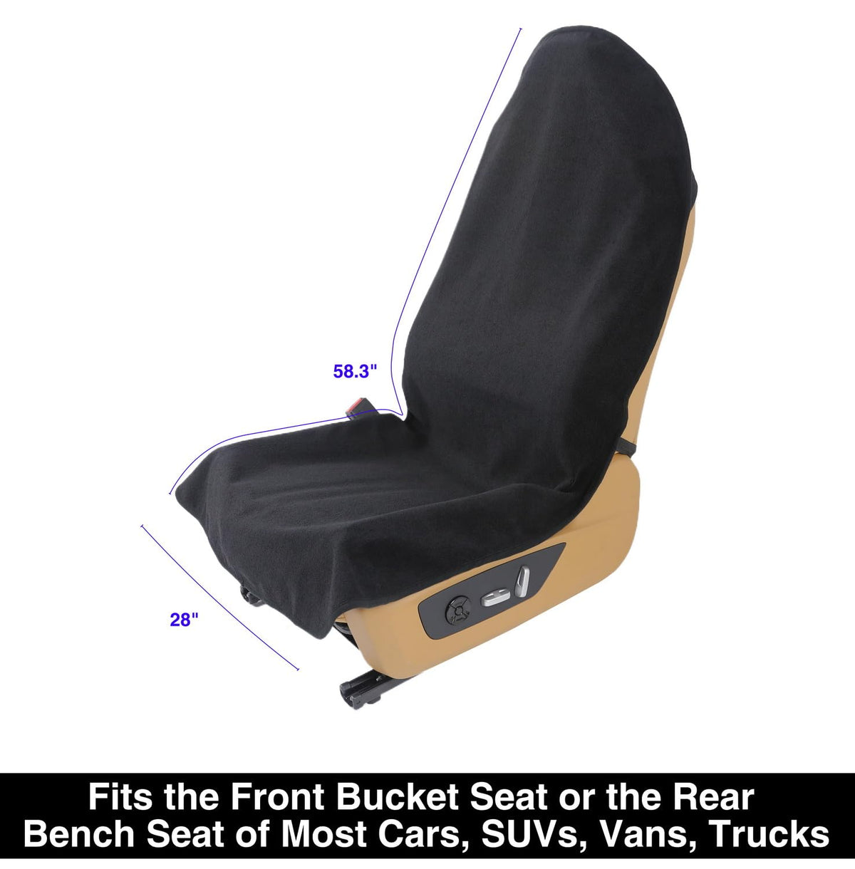 VSHIELD cover shown on front and rear seats illustrating fit