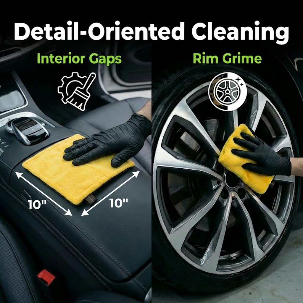 VSSOC three towels side-by-side demonstrating sizes for full-vehicle drying efficiency