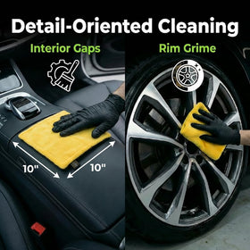 VSSOC three towels side-by-side demonstrating sizes for full-vehicle drying efficiency