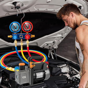 VTG VOGTEN kit in use on car AC demonstrating real-world service efficiency