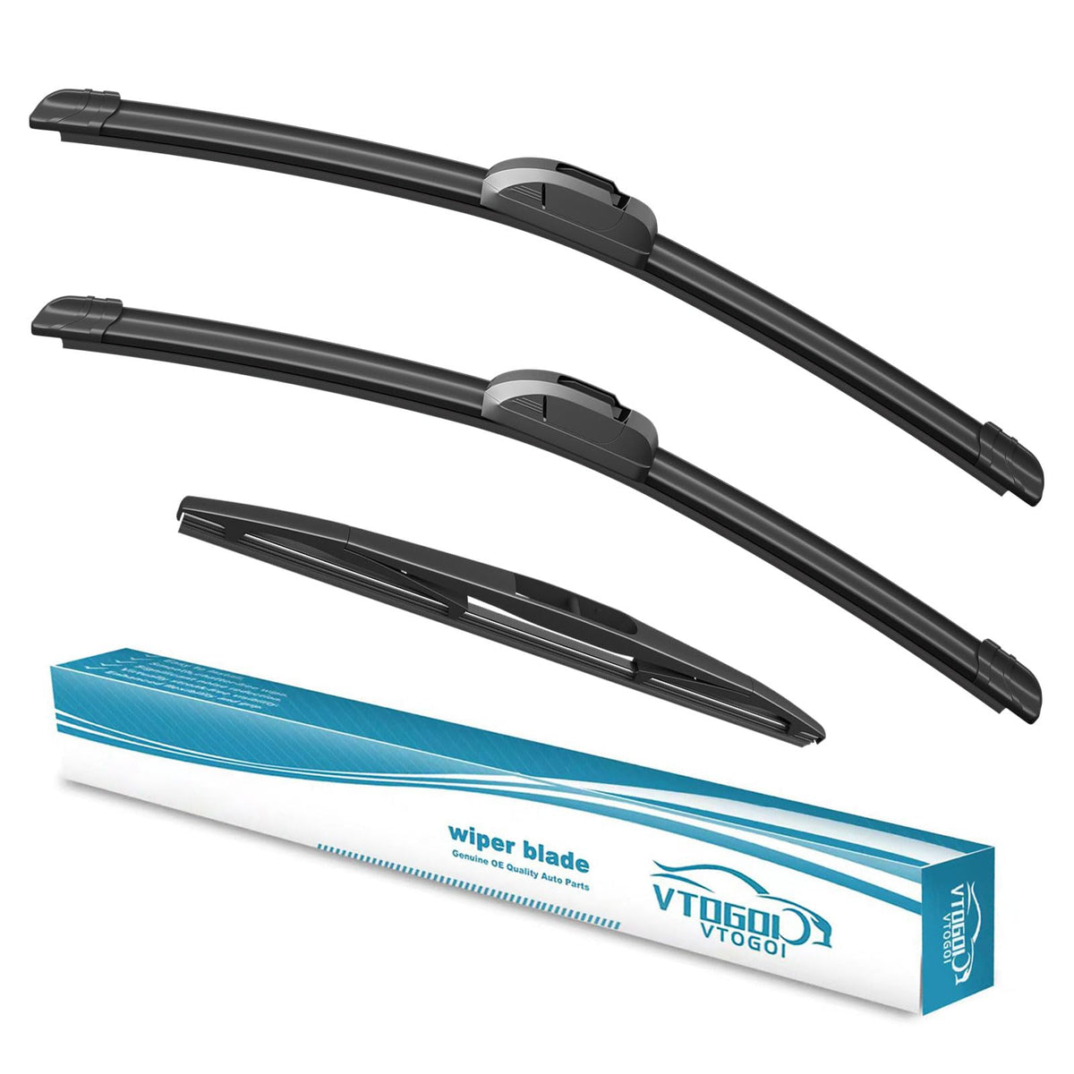 VTOGOI front packaging showing full 3-blade set and specs for easy selection