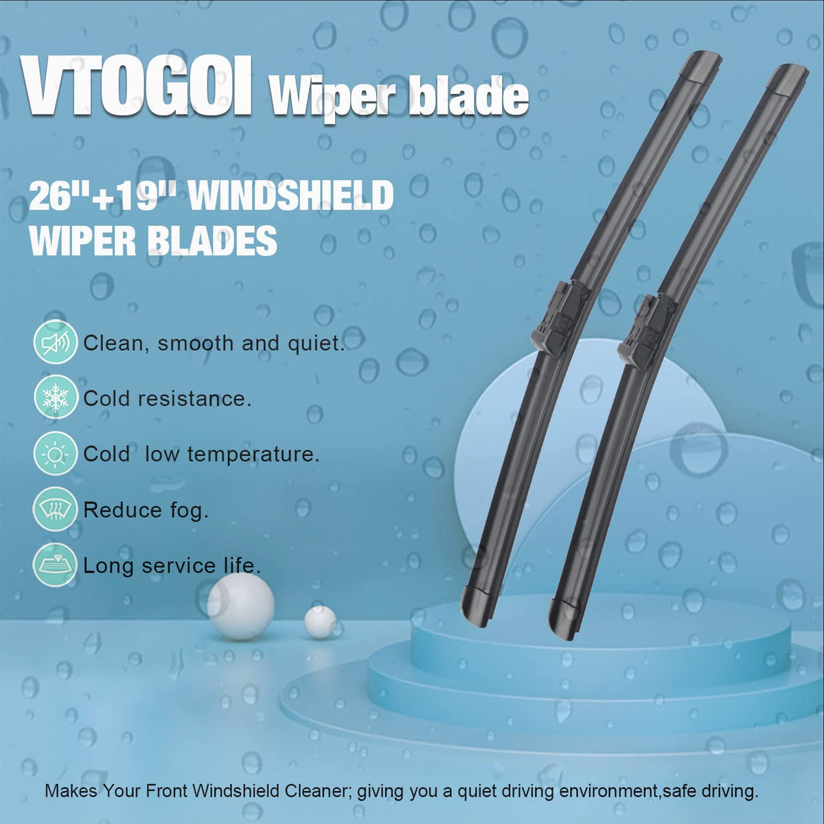 VTOGOI driver blade close-up showing spring steel core for consistent pressure
