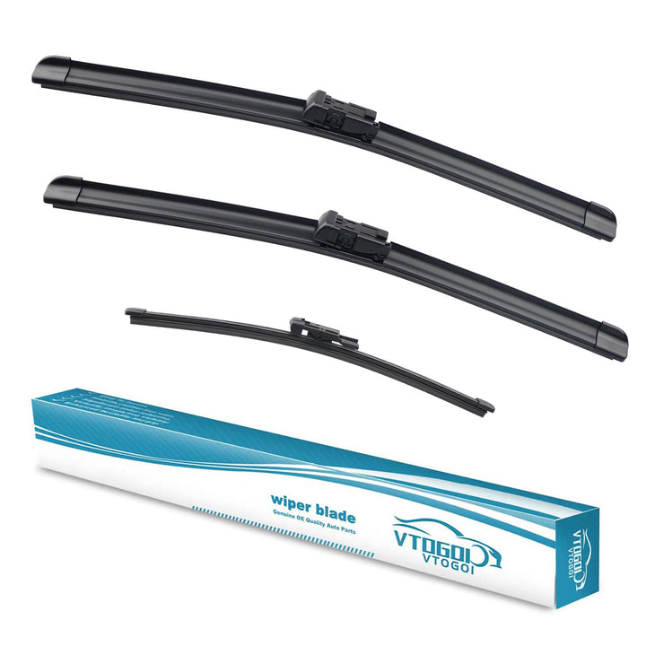 VTOGOI front-packaging for Range Rover Velar wipers shows complete set and fitment benefit