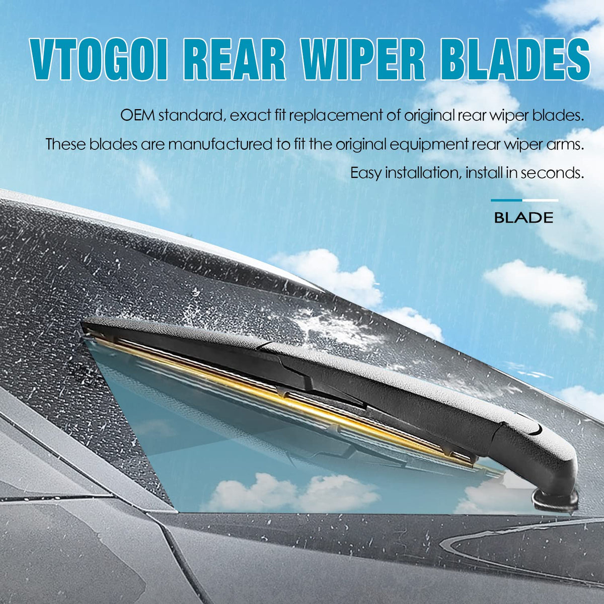 VTOGOI wipers on car in rain, enhances driver vision and safety