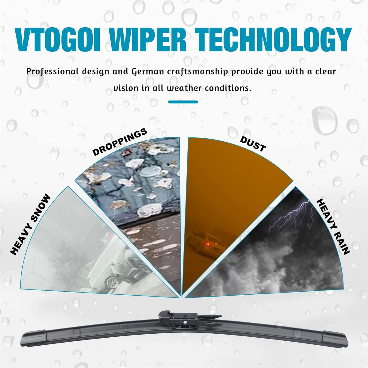 VTOGOI natural rubber edge macro emphasizing smooth, streak-free wiping