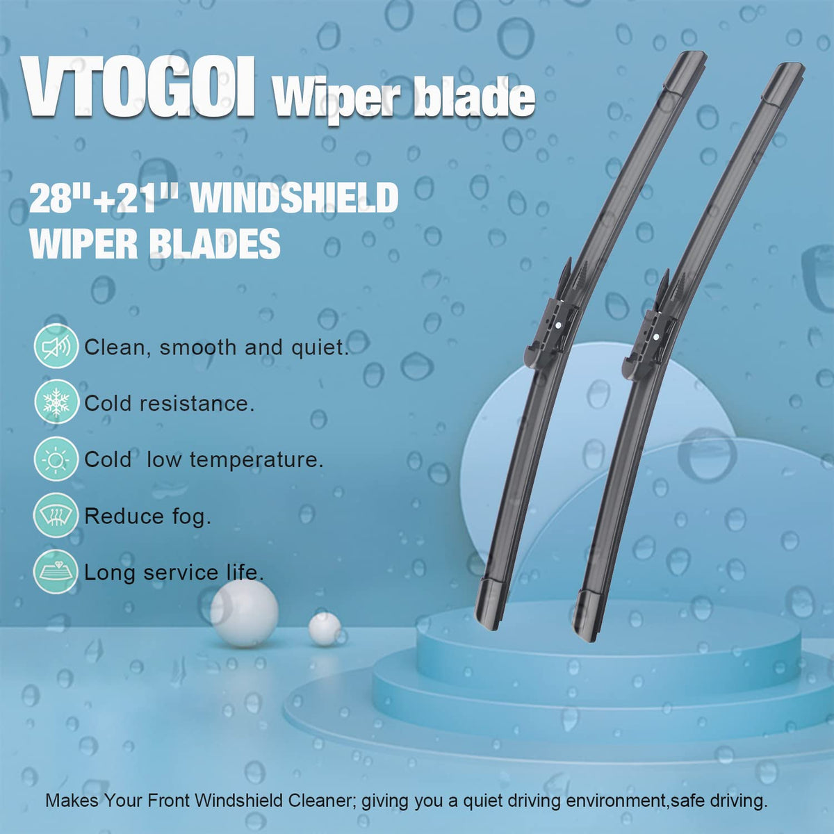 VTOGOI close-up of natural rubber edge showing smooth streak-free wipe