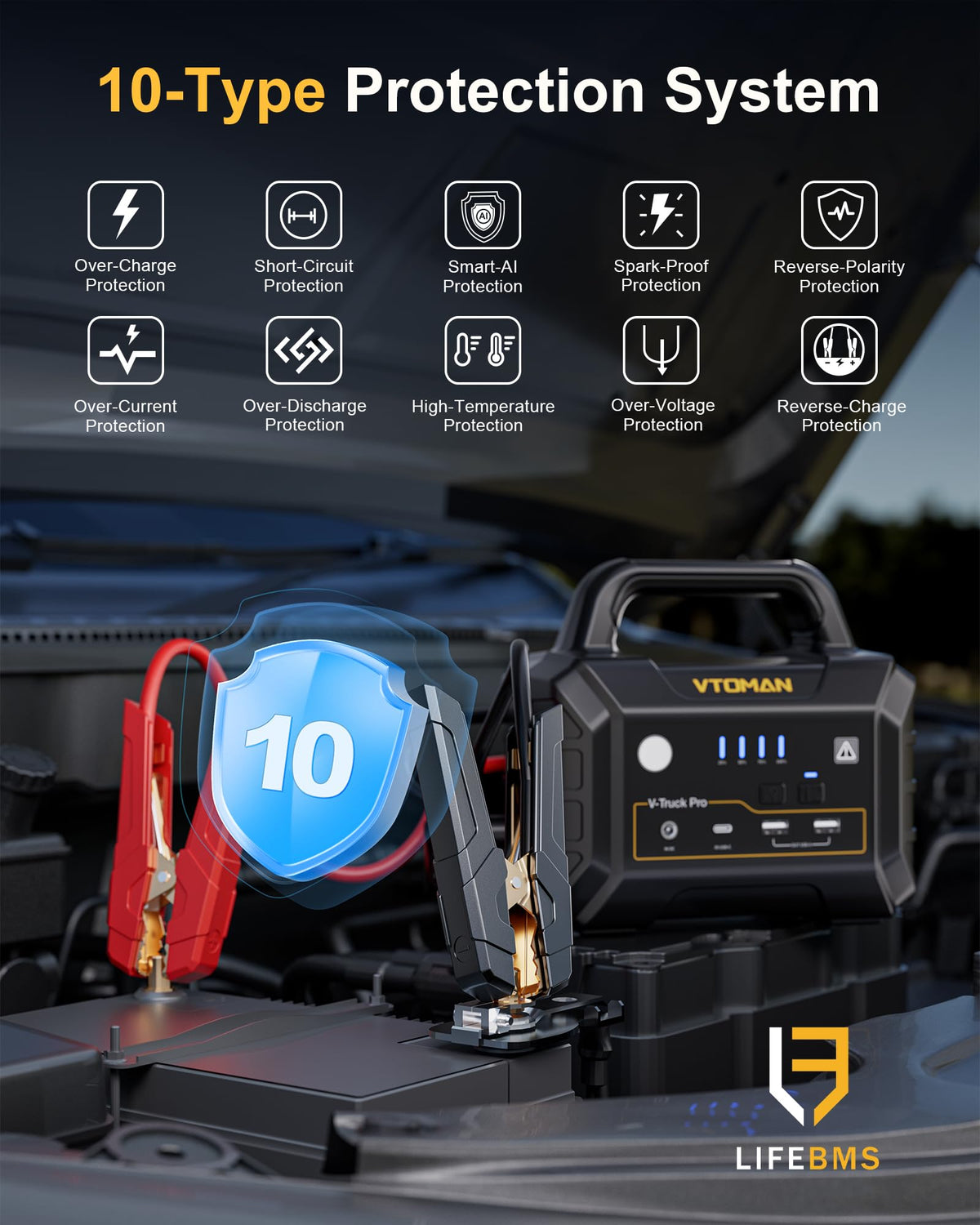 VTOMAN V-Truck Pro used at night on roadside offering reliable illumination