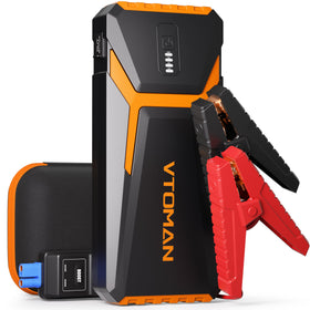 VTOMAN V10 Pro front view showing compact case and branding, highlights quick roadside readiness