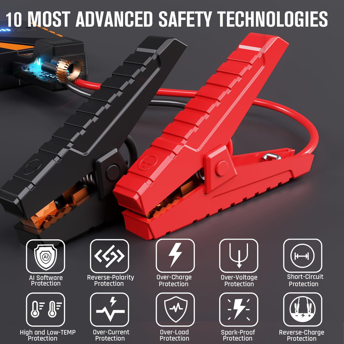 VTOMAN jump starter connected to car battery demonstrating fast restart benefit in real-world use