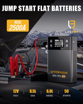 VTOMAN X1 top LCD and controls displaying digital pressure and settings