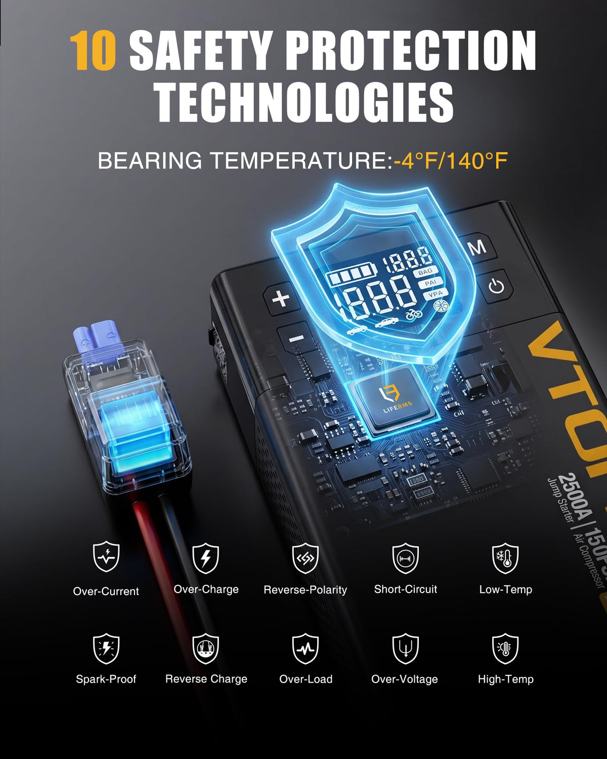 VTOMAN X1 USB ports with charging cables showing device charging convenience
