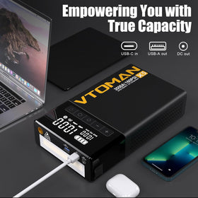 VTOMAN X5 LED light in SOS mode providing bright emergency illumination