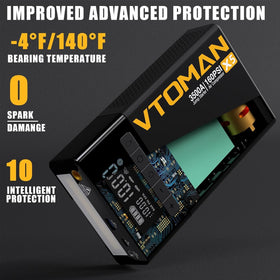 VTOMAN X5 held in hand to show compact size and portable convenience