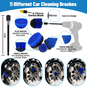 VTSHENY drill brushes and polishing pads arranged to speed exterior cleaning