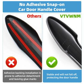 VTVWNM snapped onto door handle with hand pulling to show easy installation