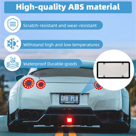 VTVWNM protector on rear plate of sedan showing weather protection
