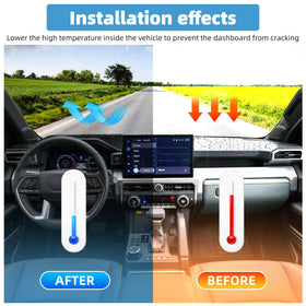 VTVWNM installed on Toyota Tacoma dashboard, reduces windshield glare