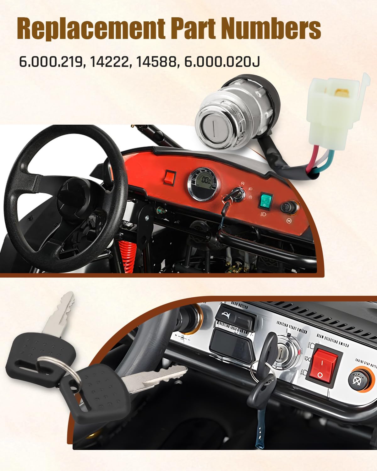 Vudajuley installed on Hammerhead go-kart dashboard illustrating direct OEM fit
